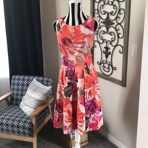 Eliza J Fit & Flare Floral Midi Dress
